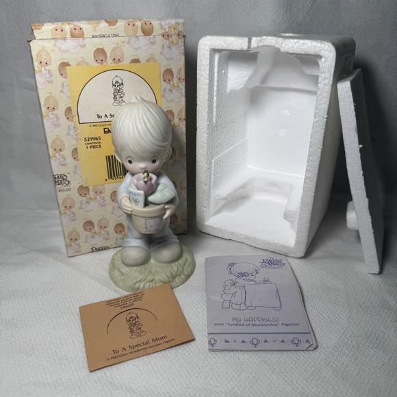Precious Moments Other - Precious Moments To A Special Mum Figurine 1990 Enesco 521965 Boy Flower Pot Box